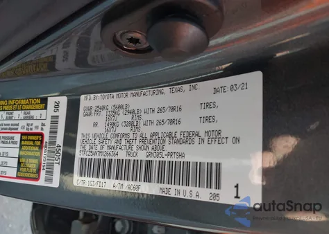 2021 Toyota Tacoma Trd Off-Road z USA, uszkodzony, nr VIN 5TFCZ5AN7MX266364